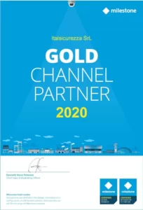 Milestone Gold Channel Partner Certificate