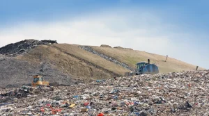 Discarica all'aperto protetta da sistemi antincendio come da normativa