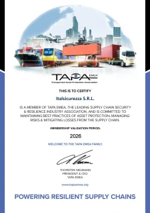 Certificazione membership TAPA 2026
